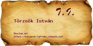Törzsök István névjegykártya